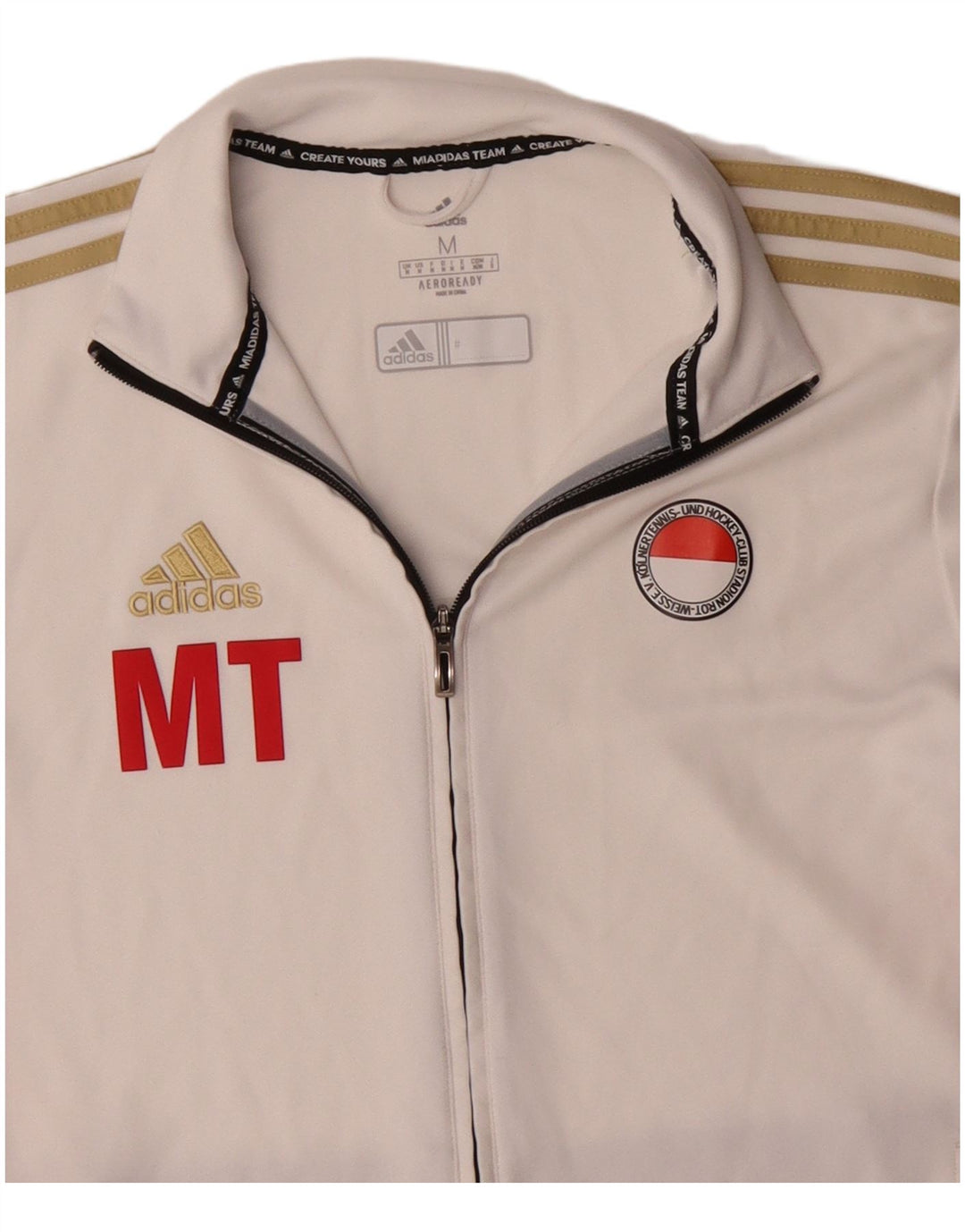 Jachetă de top pentru trening Aeroready pentru bărbați Adidas, alb, mediu, color block