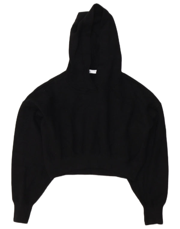 Pulover pentru damă Zara Crop Hoodie UK 14 Medium Black Viscose
