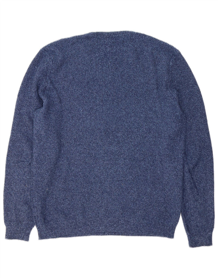 Pulover Massimo Dutti pentru bărbați, cu gât crew, bumbac mediu albastru bleumarin