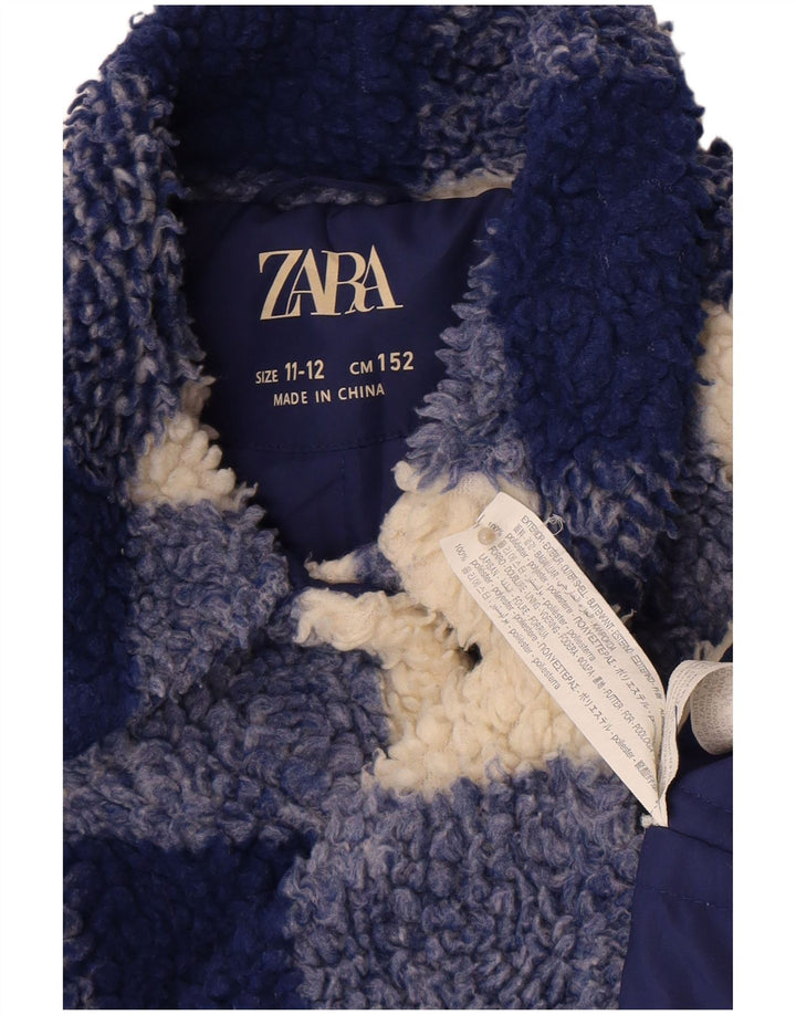 Jachetă Polar pentru Fete Zara 11-12 Ani Poliester Vichy Albastru