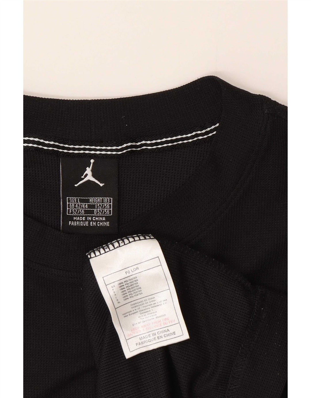 Top grafic Jordan cu mânecă lungă pentru bărbați Marea Britanie 42/44 Poliester negru mare