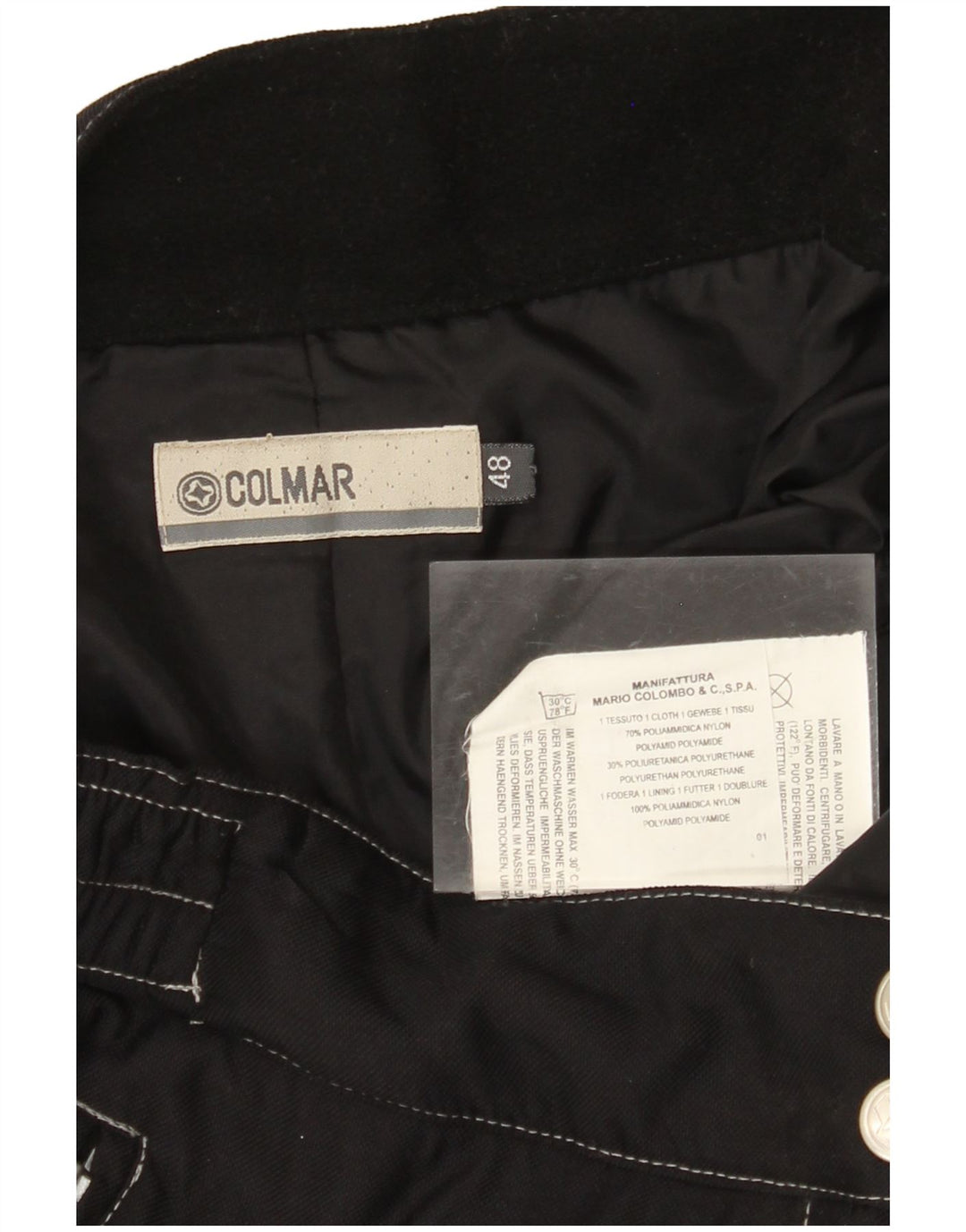 COLMAR Pantaloni de vânt pentru bărbați, drepti, IT 48 Medium W32 L31 Negru