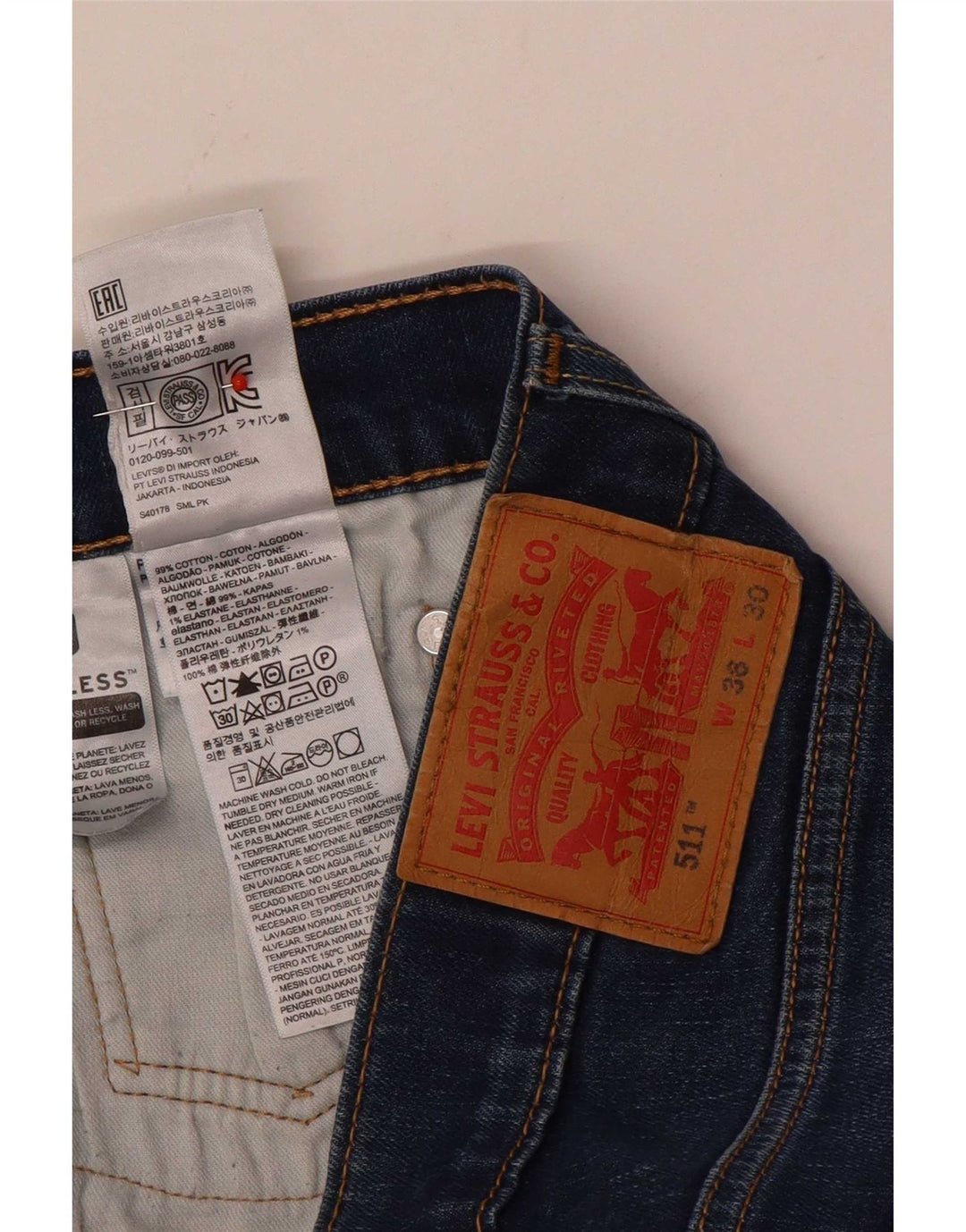 Blugi Levi's 511 Slim pentru bărbați W36 L30 Bumbac albastru