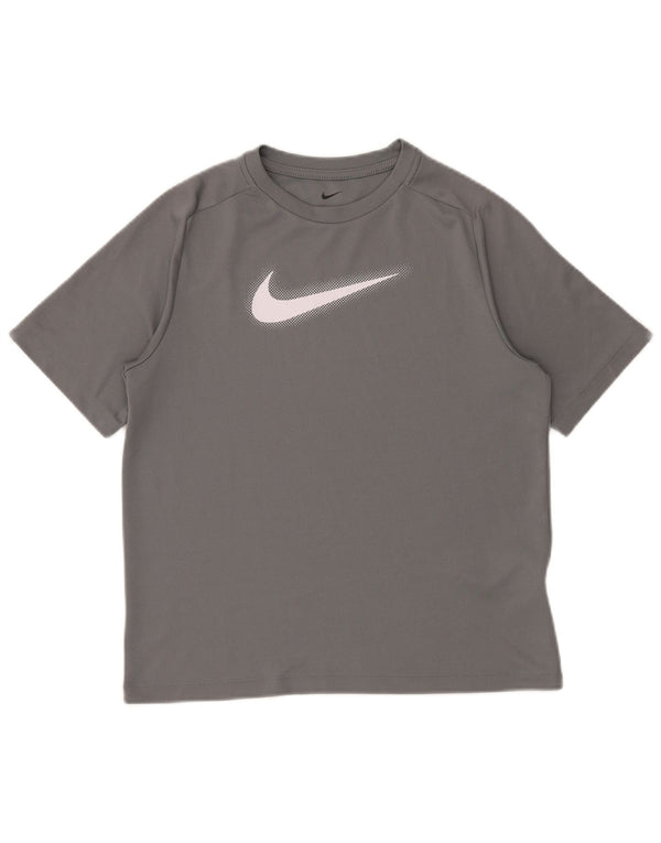 Tricou grafic NIKE Dri Fit pentru băieți Top 13-14 ani XL poliester gri
