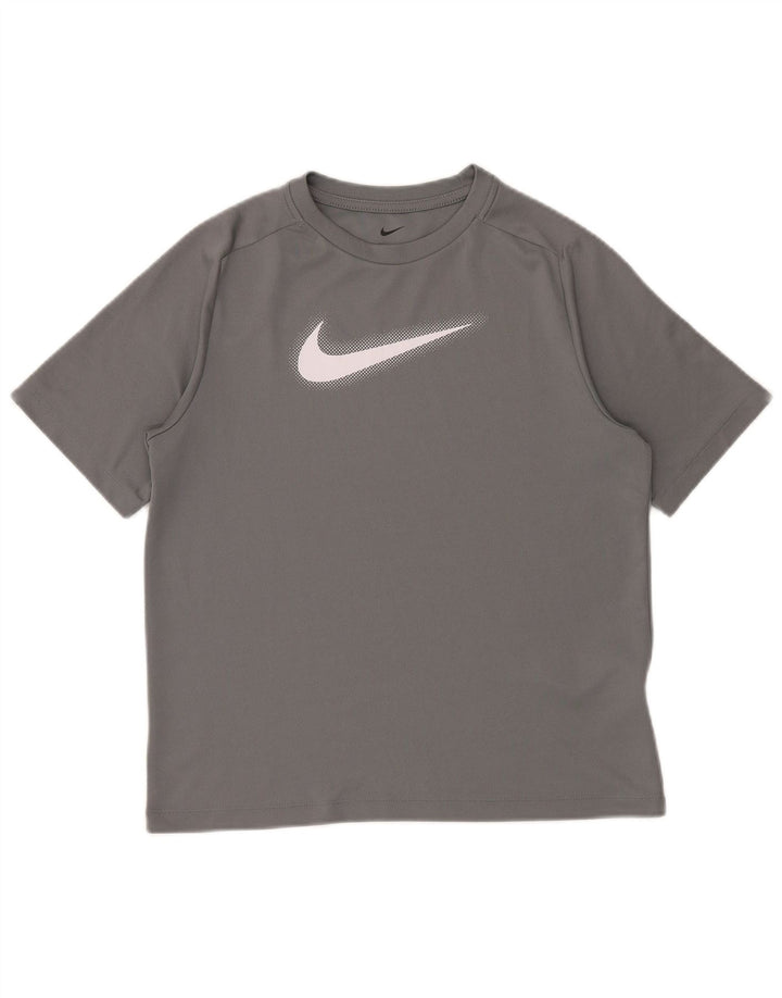 Tricou grafic NIKE Dri Fit pentru băieți Top 13-14 ani XL poliester gri