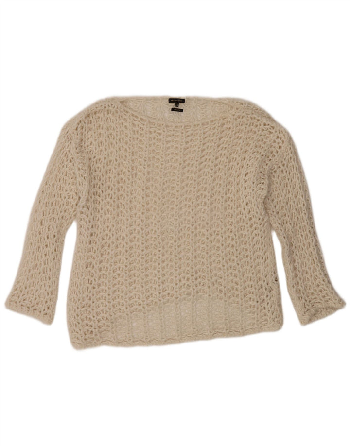 Pulover pentru femei Massimo Dutti cu gâtul cu barca UK 10 Small Off White