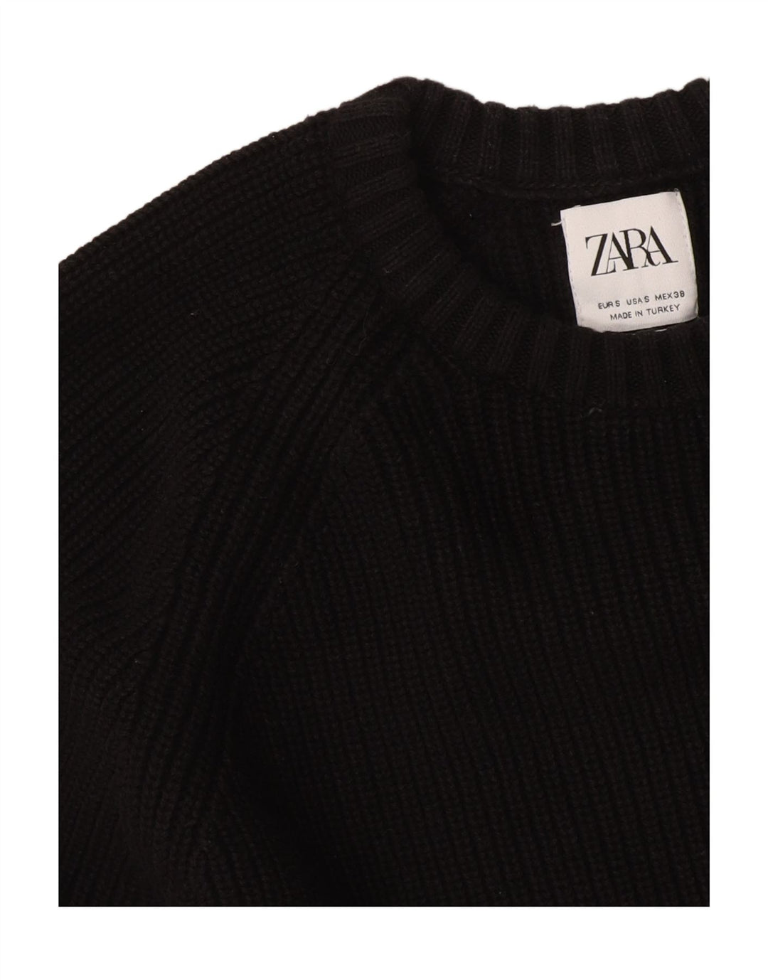 Pulover supradimensionat pentru femei Zara, cu gât crew, UK 10 Mic Negru
