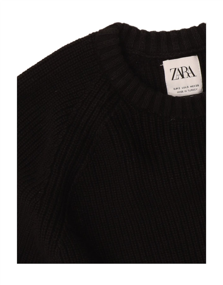 Pulover supradimensionat pentru femei Zara, cu gât crew, UK 10 Mic Negru