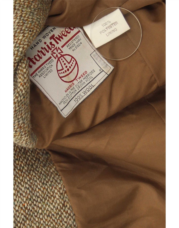 Jachetă pentru bărbați Harris Tweed, cu 2 nasturi, UK 40, lână mare, maro, în spinare