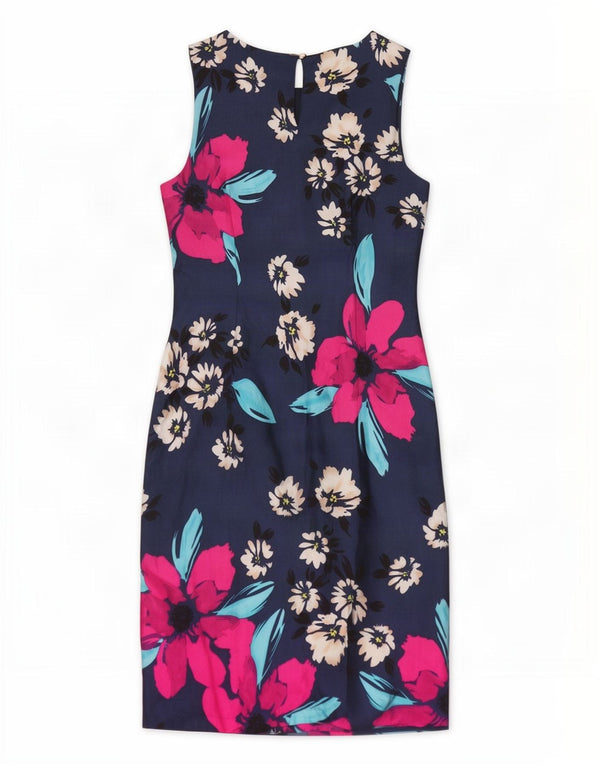 Rochie teacă fără mâneci pentru femei Monsoon UK 14 mare, albastru marin, viscoză florală