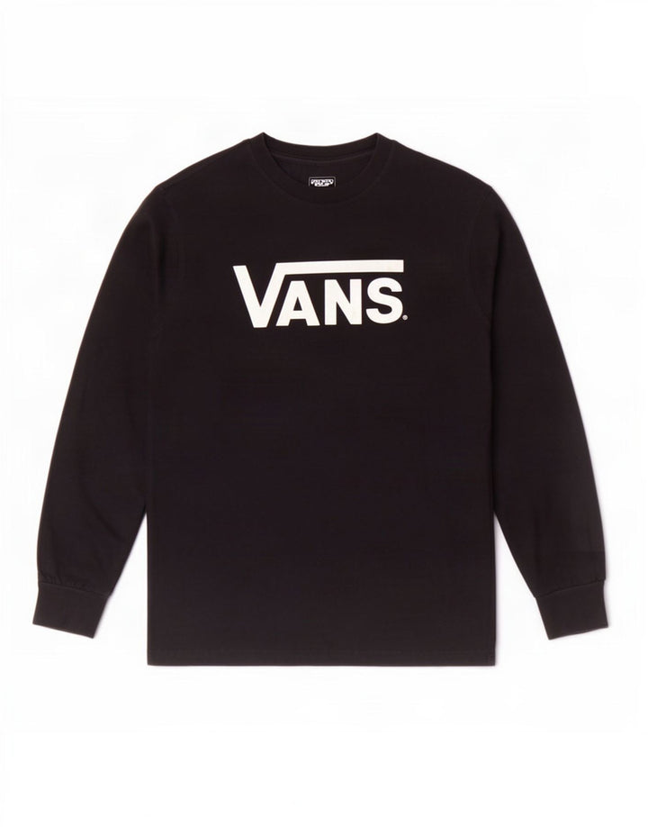 Vans pentru bărbați Classic Fit Graphic Top cu mânecă lungă, bumbac mediu negru