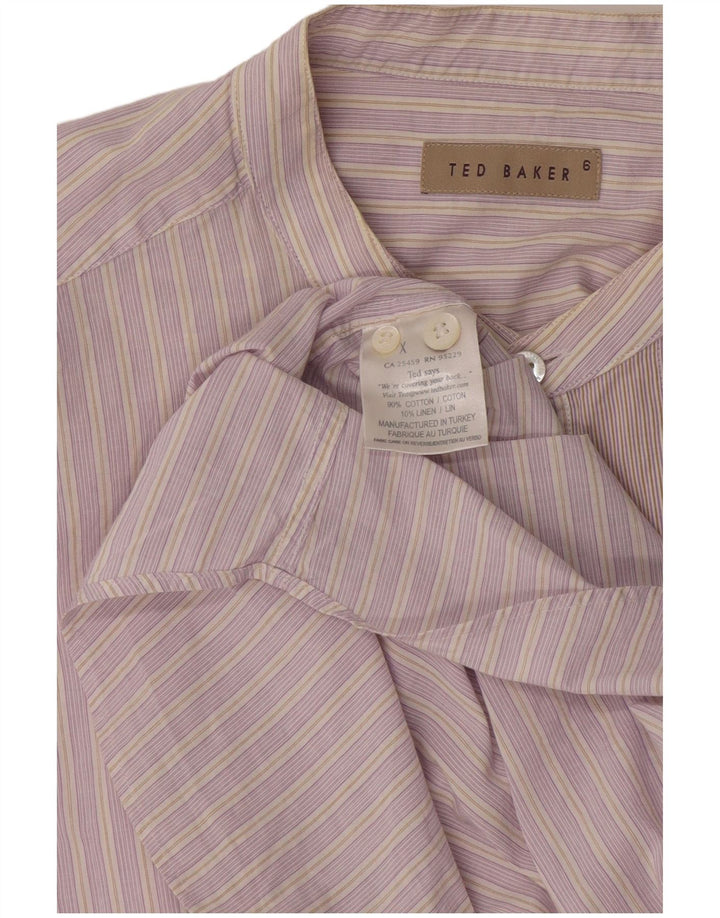 Cămașă pentru bărbați Ted Baker Mărimea 6 2XL Bumbac cu dungi roz