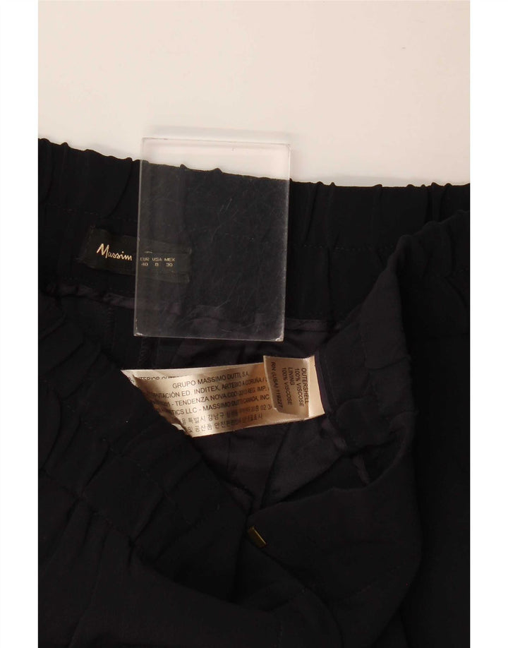 Pantaloni tăiați Massimo Dutti pentru femei EU 40 Medium W30 L25 Viscoză neagră