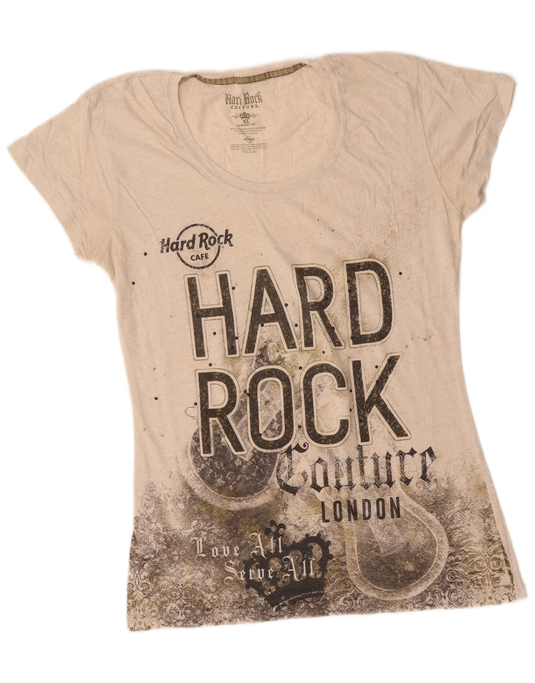 Tricou grafic HARD ROCK CAFE pentru fete din Londra Top 15-16 ani XL alb