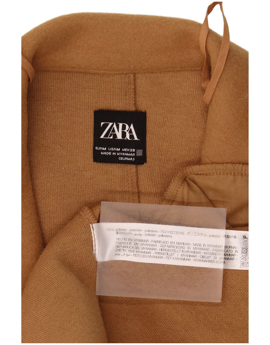 Pardesiu deschis pentru femei Zara UK 14 Medium Bej Poliester