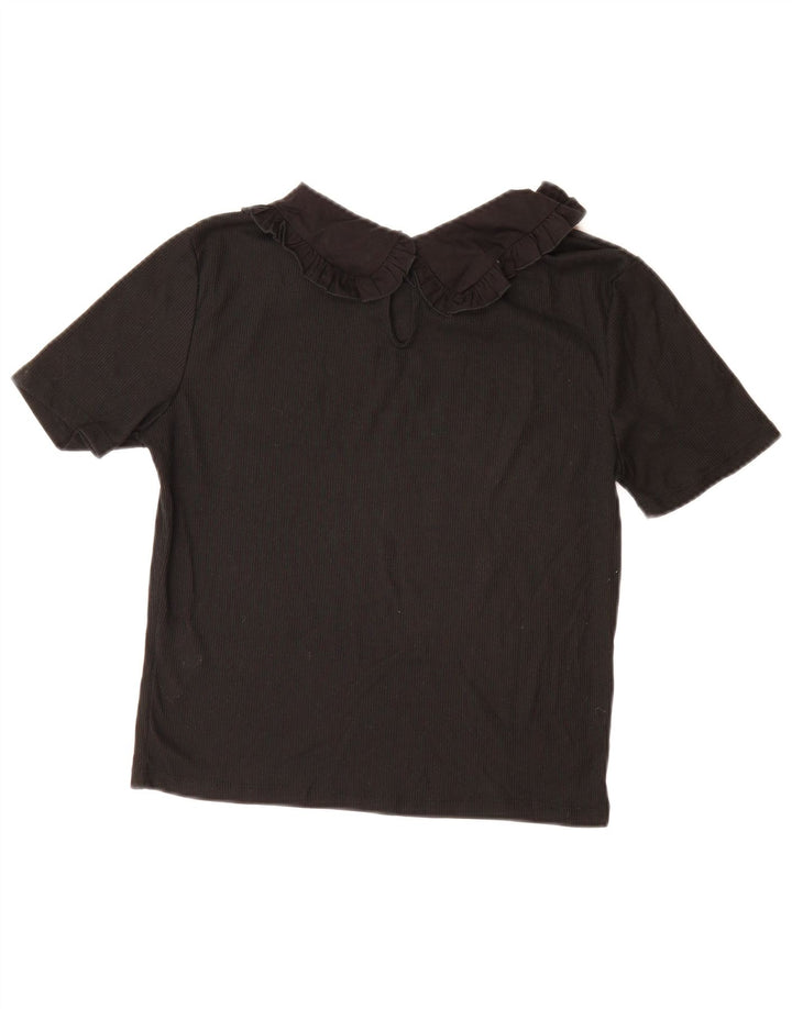 ZARA Womens Blouse Top UK 14 Large Black Polyester