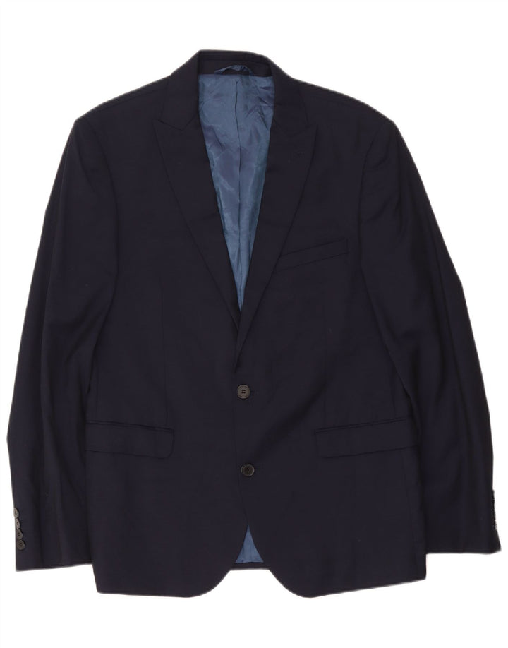 Jachetă Dkny pentru bărbați cu 2 nasturi IT 52 XL Lână bleumarin