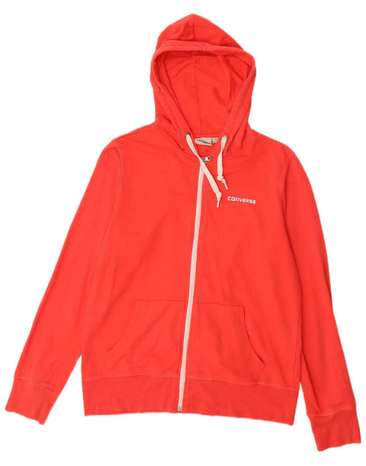 Pulover Converse pentru femei, cu fermoar și cu capota, UK 18 XL, poliester roșu