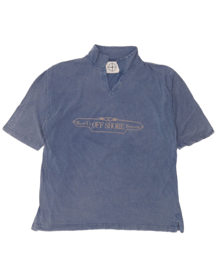 Tricou grafic pentru bărbați vintage Top mare albastru