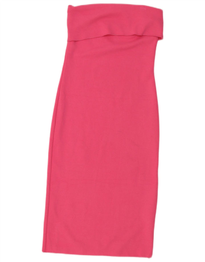 Rochie fără bretele pentru femei Zara UK 14 mare, roz, viscoză