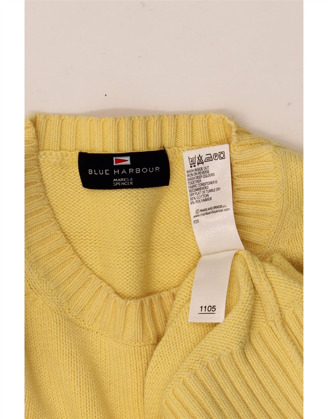 Pulover Marks & Spencer pentru bărbați, Blue Harbour, cu gât crew, galben mediu