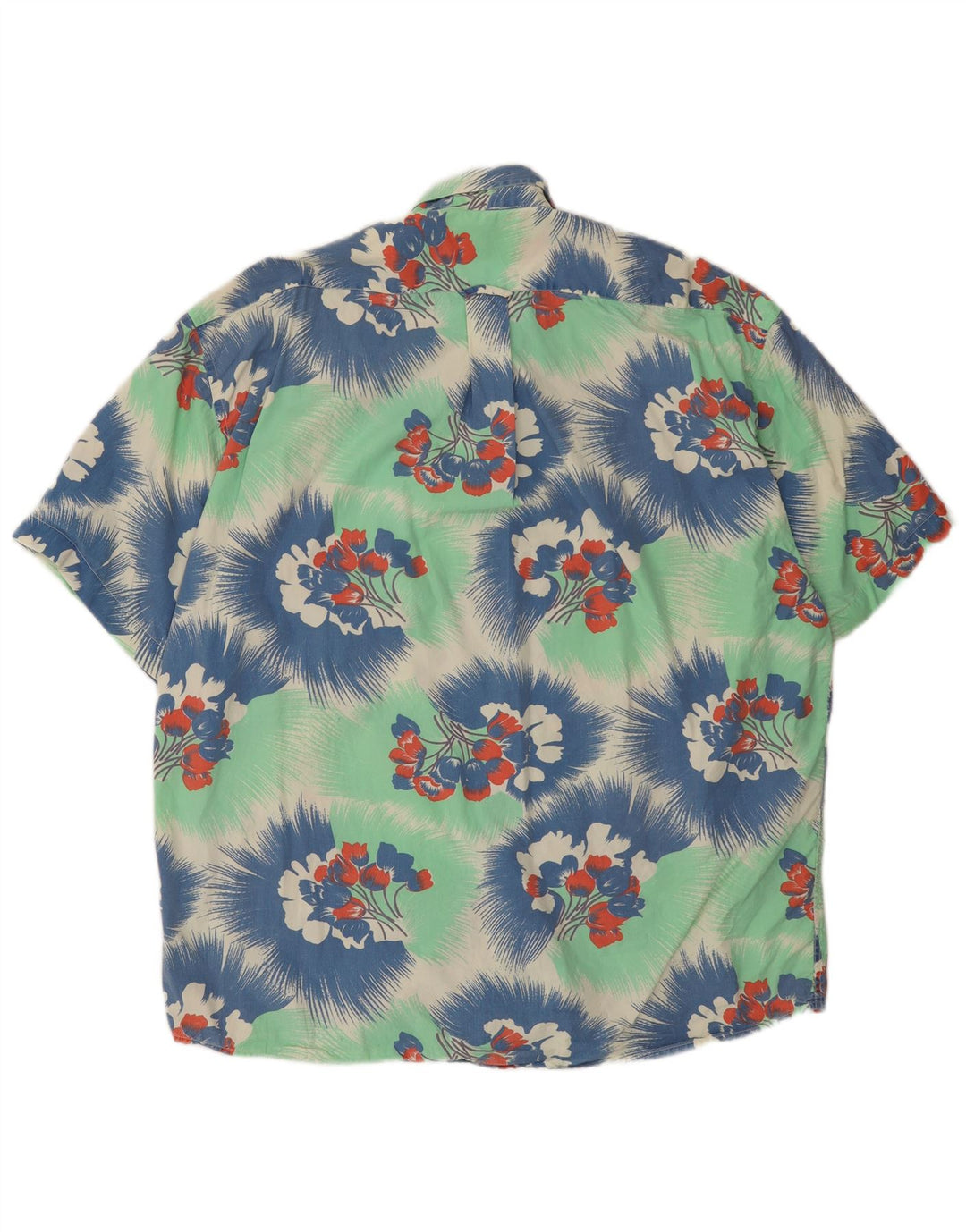 Cămașă cu mânecă scurtă pentru bărbați UNIFORM, bumbac floral, verde, XL