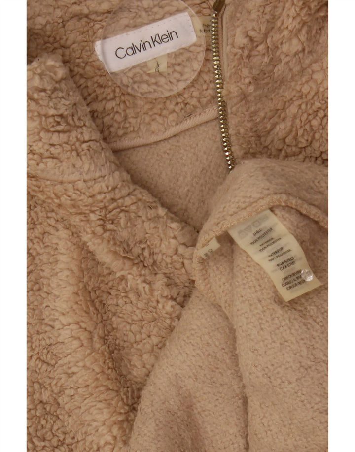 Gilet pentru femei Calvin Klein Fleece UK 16, mare, bej, poliester