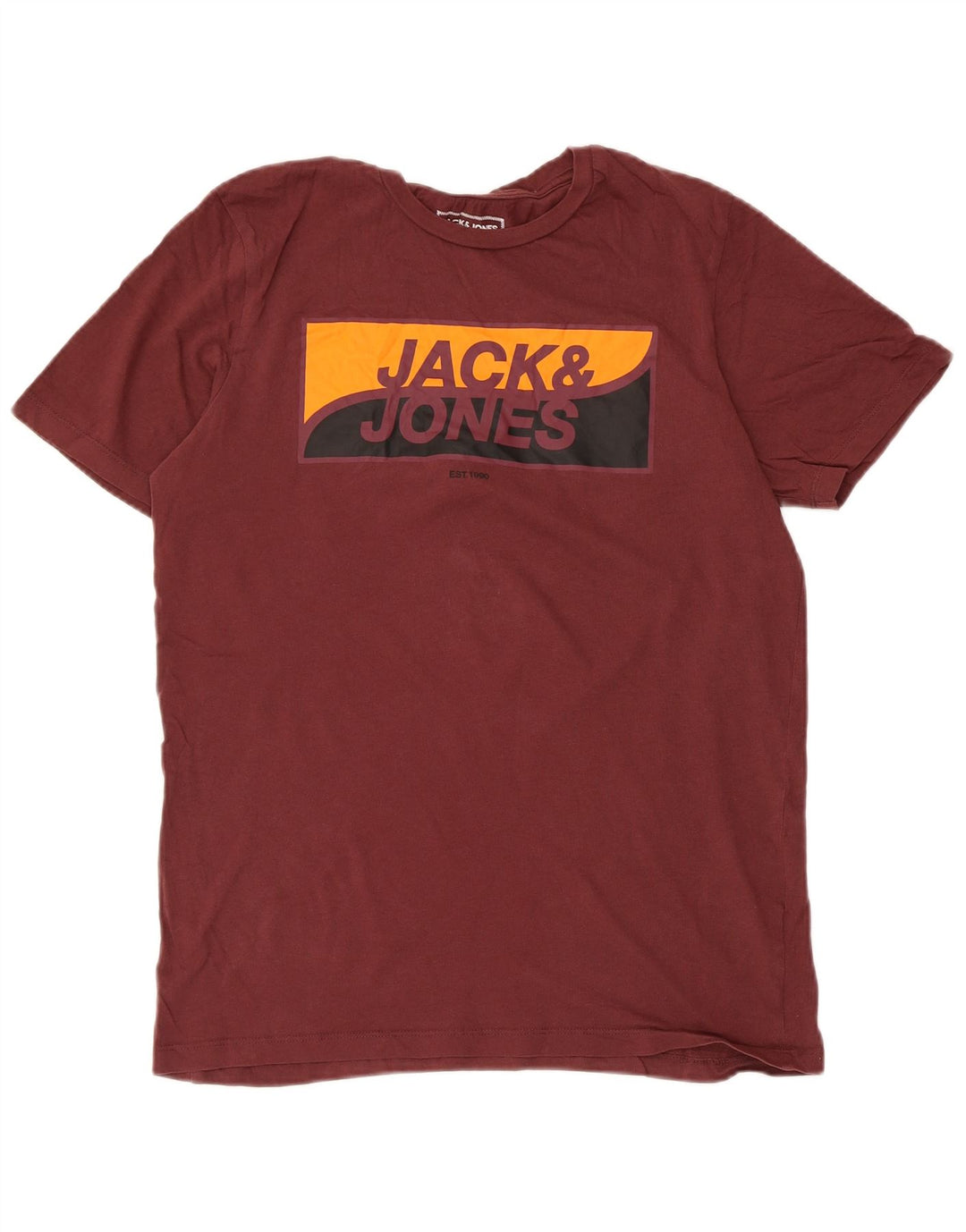 JACK & JONES Tricou grafic pentru bărbați Top din bumbac maro mediu