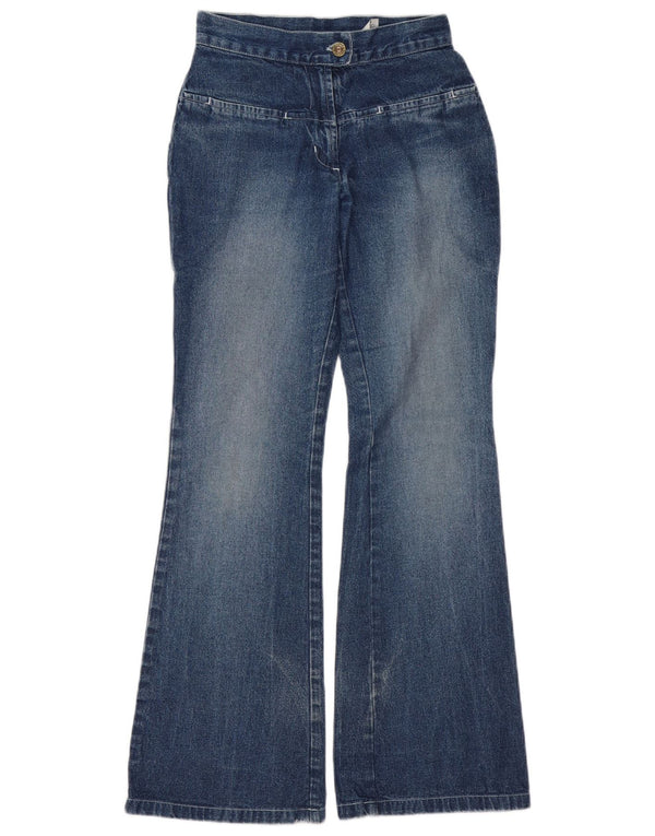 Blugi evazați vintage pentru femei UK 8 Small W26 L31 Blue Bumbac