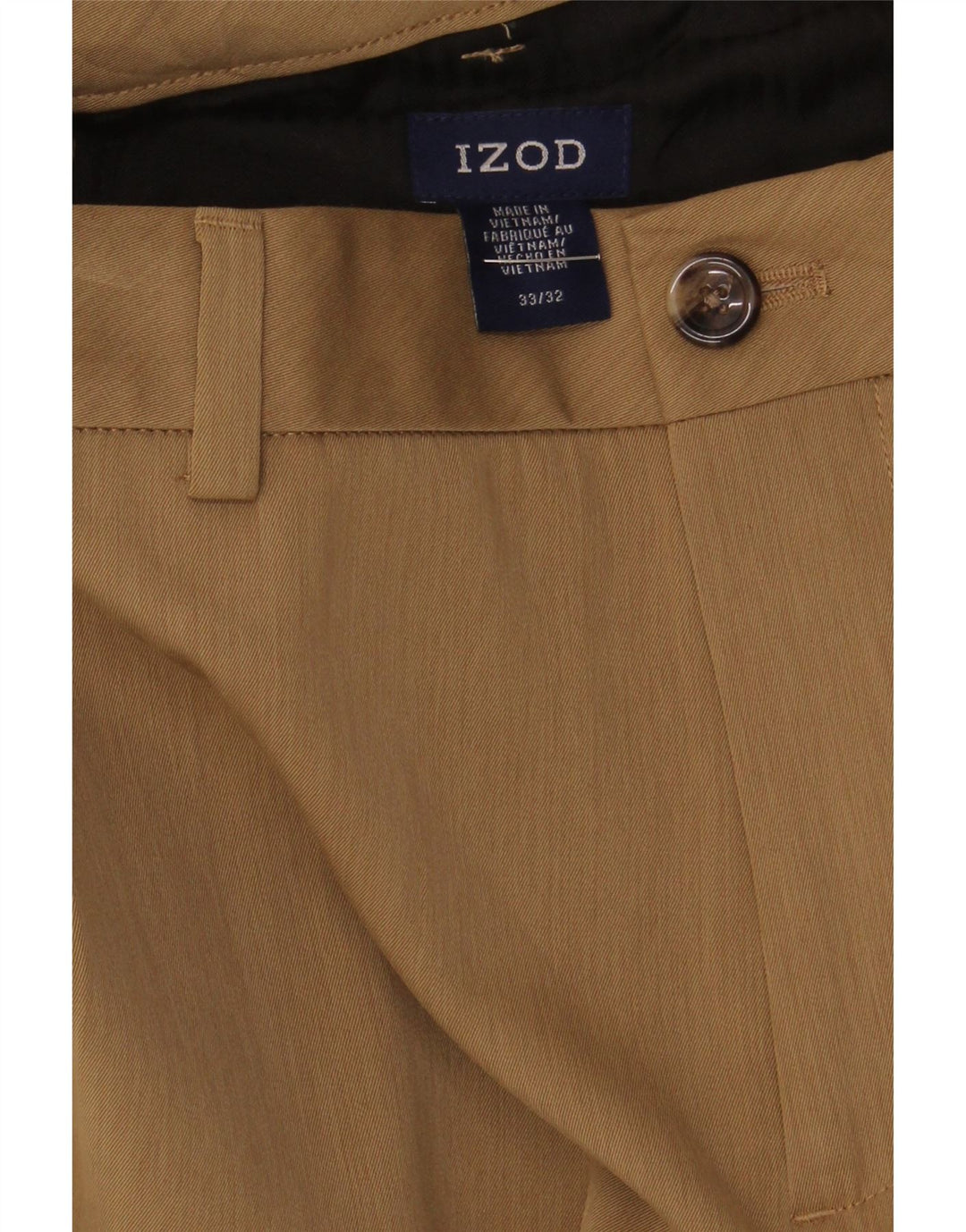 IZOD Mens Straight Chino Trousers W33 L32 Brown Polyester Vintage Izod and Second-Hand Izod from Messina Hembry 