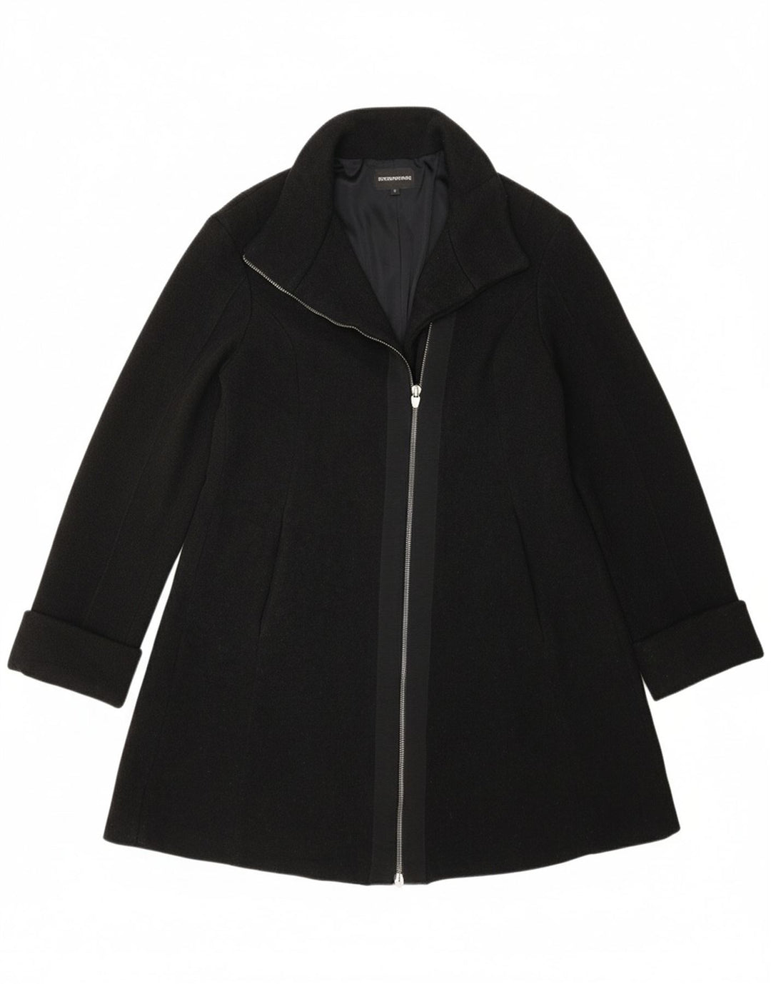 EMPORIO ARMANI Womens Overcoat UK 14 Large Black Vintage Emporio Armani and Second-Hand Emporio Armani from Messina Hembry 