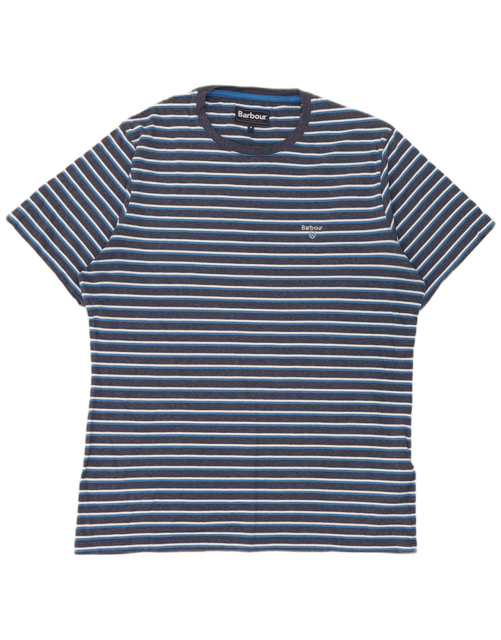 Tricou pentru bărbați Barbour Top mediu din bumbac cu dungi bleumarin