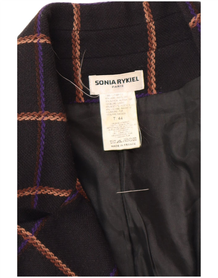 SONIA RYKIEL Jachetă pentru femei cu paragate cu 4 nasturi EU 44 XL, negru, carouri