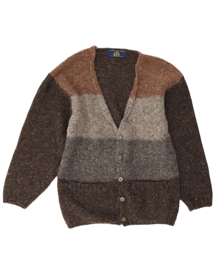 Pulover cardigan pentru bărbați Blarney Castle, lână nouă, gri mediu