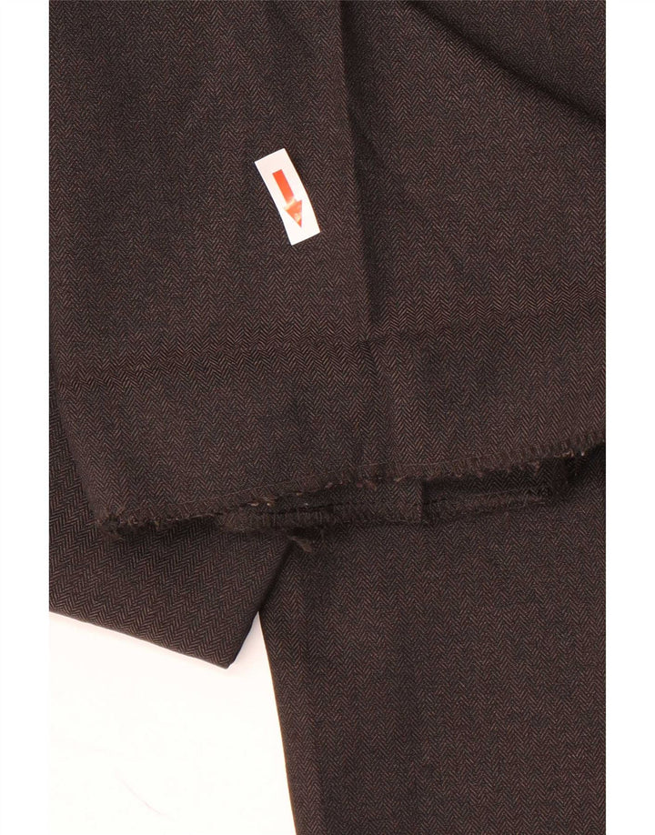 Pantaloni de costum drept bărbați Marks & Spencer W34 L31 Brown Herringbone