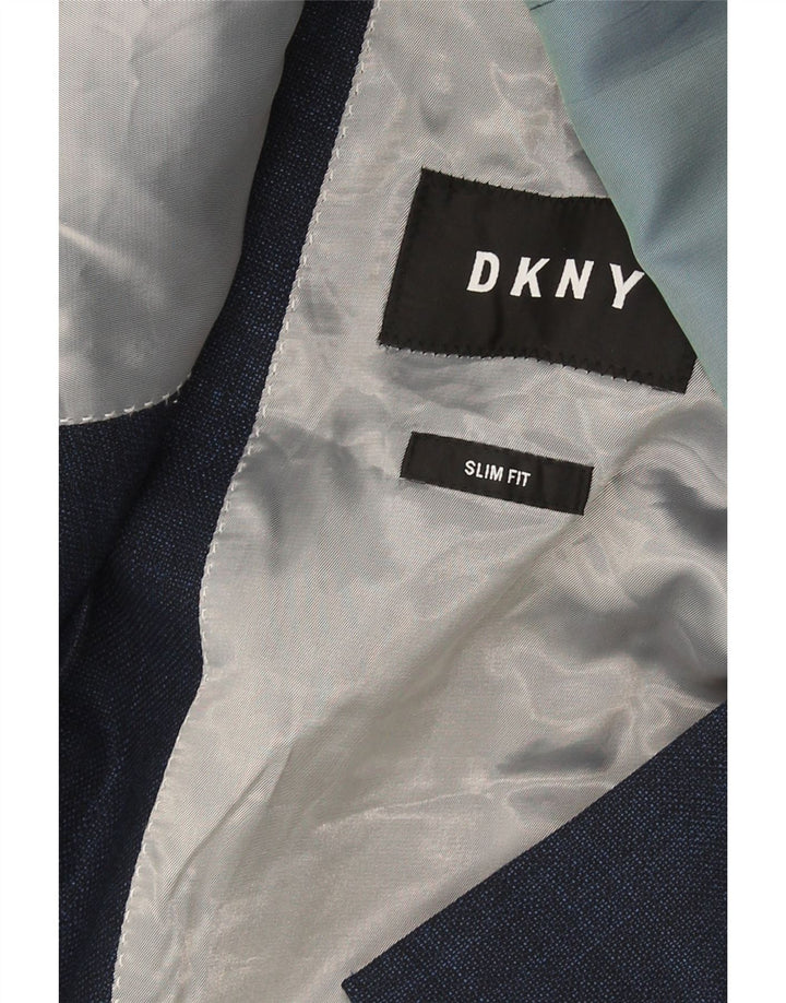 Blazer pentru bărbați Dkny, cu 2 nasturi, slim fit, EU 54, 2XL, lână bleumarin