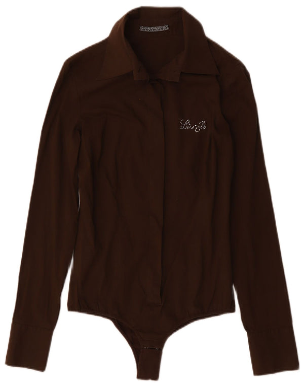 Liu Jo Womens Shirt Bodysuit IT 42 Medium Brown