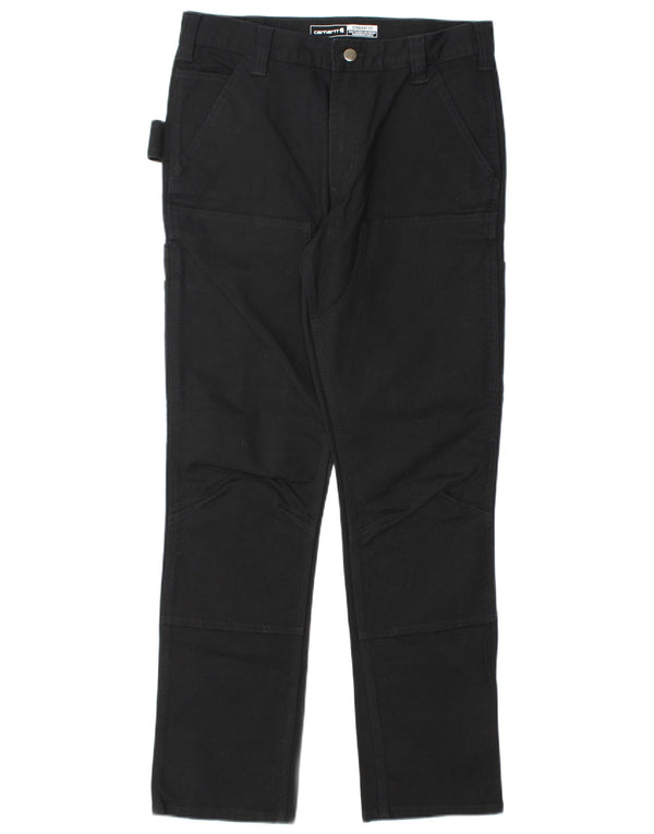 Pantaloni cargo drepți pentru bărbați CARHARTT W32 L32 bumbac negru