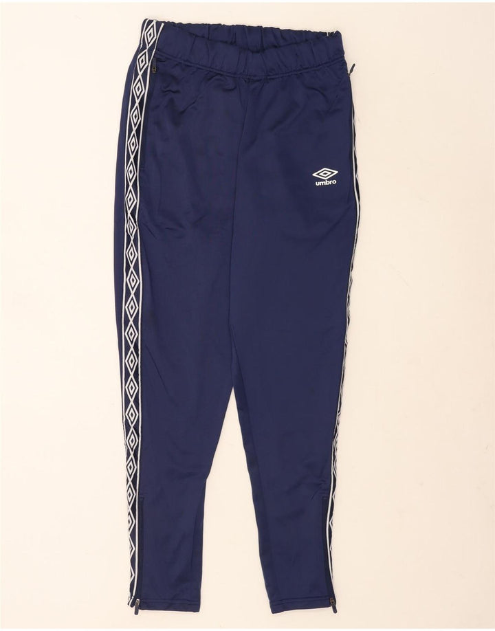 Pantaloni de trening grafic Umbro pentru bărbați, poliester mediu albastru bleumarin