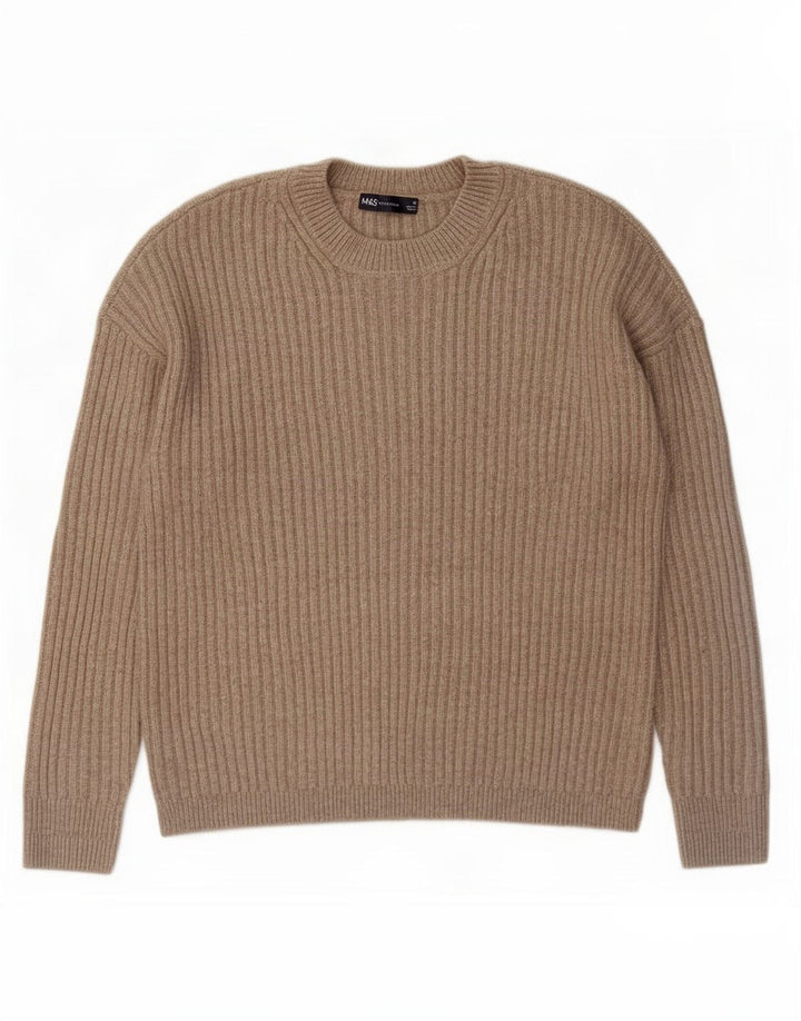 Pulover pentru femei Marks & Spencer cu decolteu triplu UK 14 maro mediu
