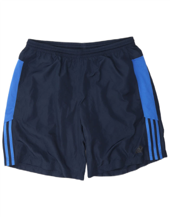Pantaloni scurți sport pentru bărbați Adidas, mari, bleumarin, poliester color bloc
