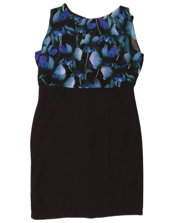 Rochie teacă fără mâneci pentru femei Monsoon UK 18 XL Poliester floral negru