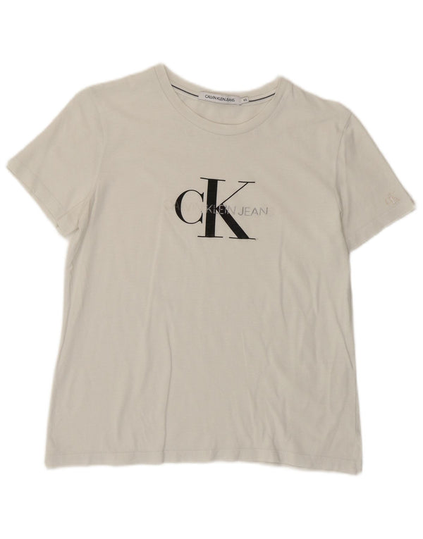 Tricou grafic pentru femei Calvin Klein Jeans Top UK 6 XS Alb