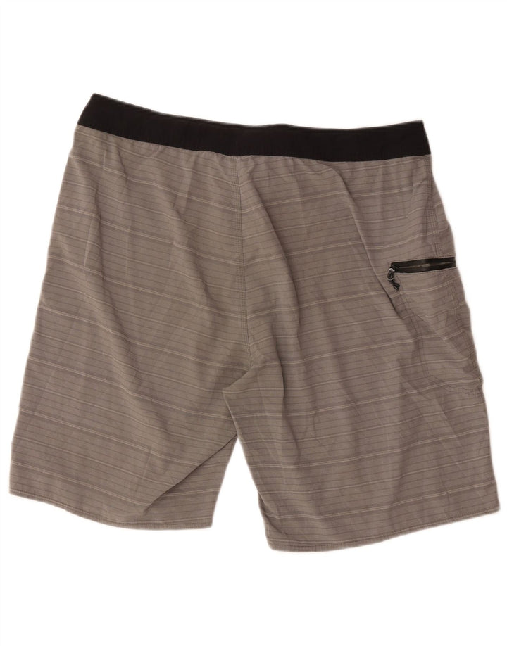 Pantaloni scurți de înot Rip Curl pentru bărbați, poliester cu dungi mari, gri