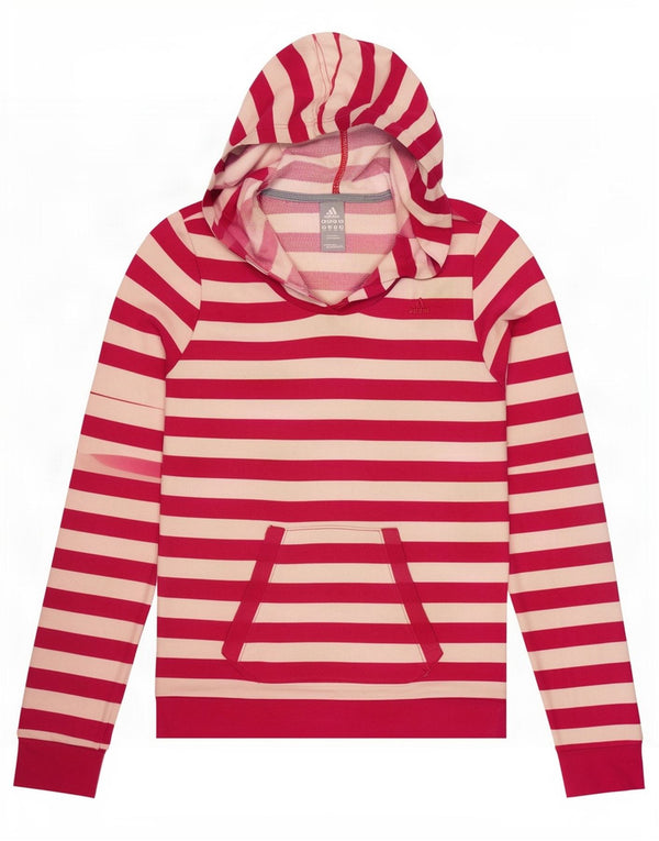 Pulover adidas Climalite pentru femei UK 14, bumbac cu dungi roz mediu