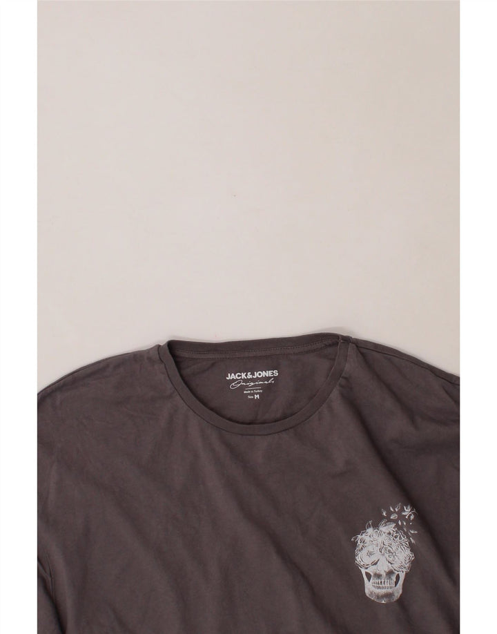 JACK & JONES Mens Graphic T-Shirt Top Medium Grey Cotton Vintage Jack & Jones and Second-Hand Jack & Jones from Messina Hembry 