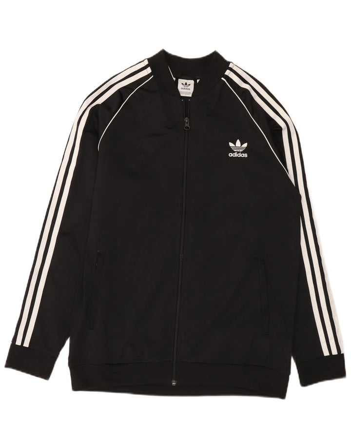 Jachetă de trening pentru băieți Adidas 15-16 ani, poliester negru