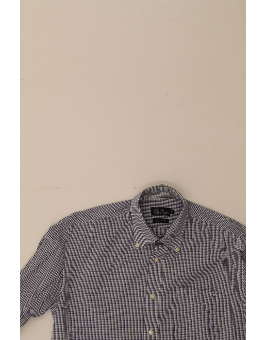 DACK'S Mens Shirt Small Blue Check Cotton Vintage Dack's and Second-Hand Dack's from Messina Hembry 