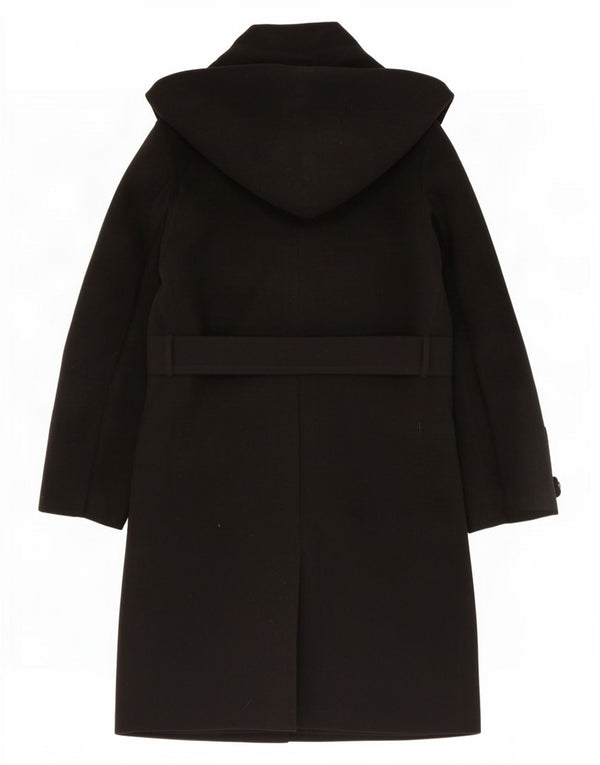 Palton dublu cu glugă pentru femei Zara UK 18 XL Poliester negru
