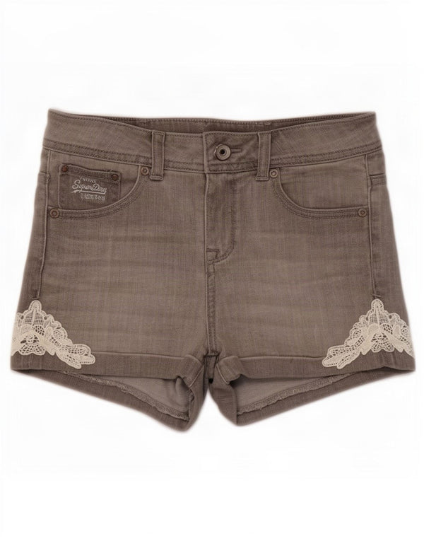 Pantaloni scurți din blugi pentru femei Superdry W25 XS bumbac gri